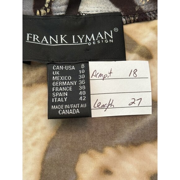 Frank Lyman Slinky Zebra Waterfall Cardigan Size 8 Metallic Swirl Glam Evening - Picture 2 of 9